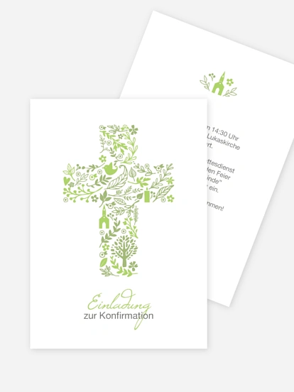 Konfirmationseinladung Florale Botschaft