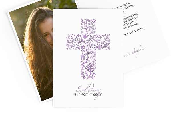 Konfirmationseinladung Florale Botschaft