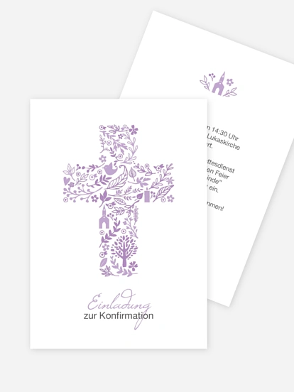 Konfirmationseinladung Florale Botschaft