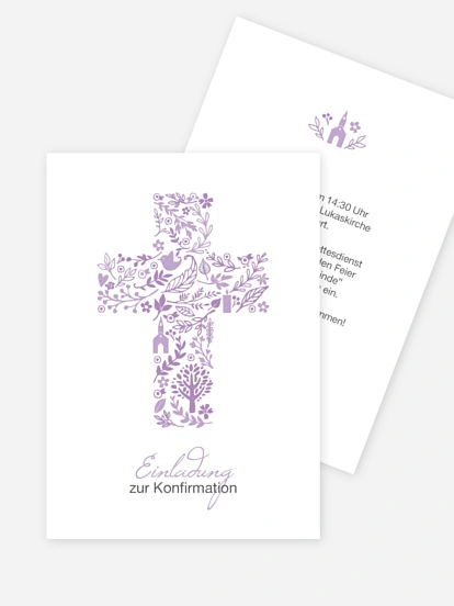 Konfirmationseinladung Florale Botschaft