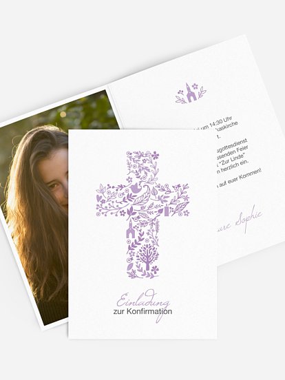 Konfirmationseinladung Florale Botschaft