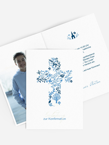 Konfirmationseinladung Florale Botschaft