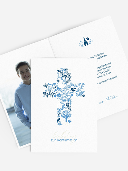 Konfirmationseinladung Florale Botschaft