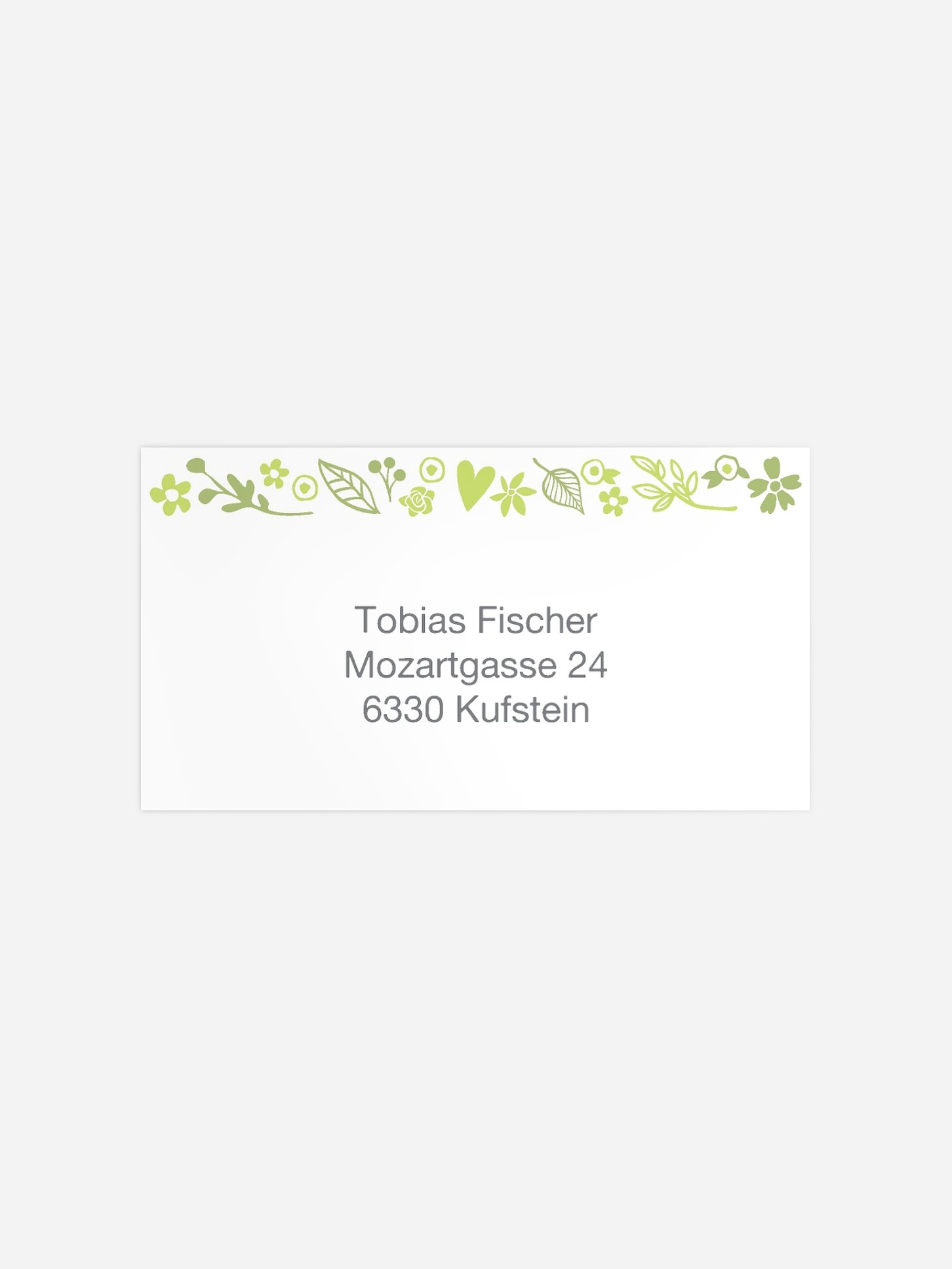Empfängeraufkleber Konfirmation und Kommunion Florale Botschaft