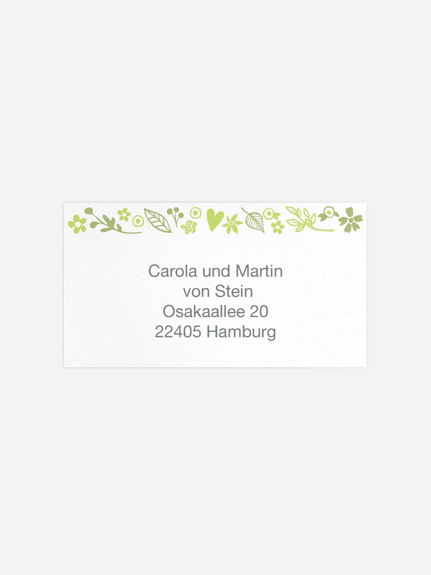 Empfängeraufkleber Konfirmation und Kommunion Florale Botschaft