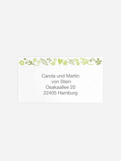 Empfängeraufkleber Konfirmation und Kommunion Florale Botschaft