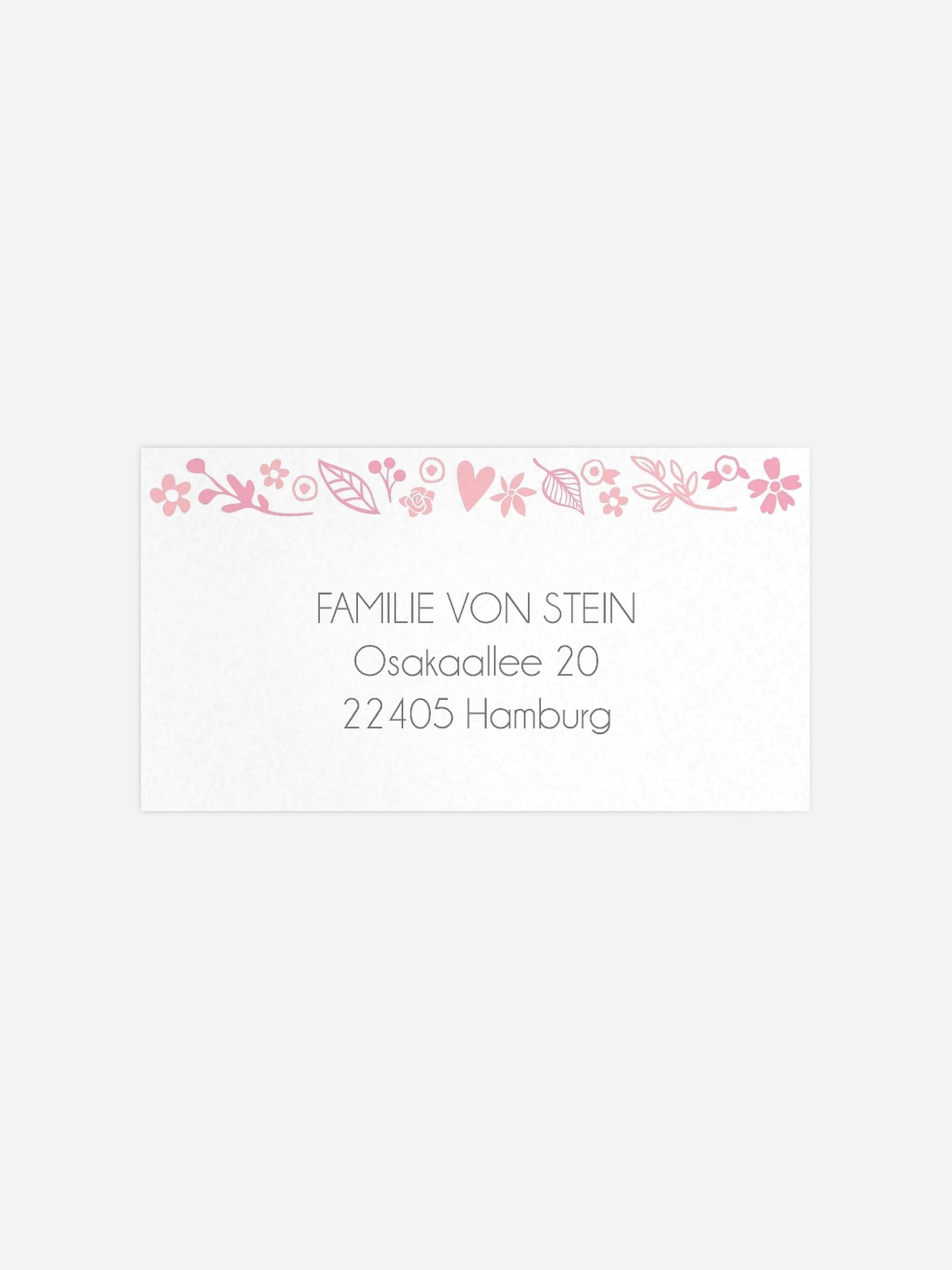 Empfängeraufkleber Taufe Florale Botschaft