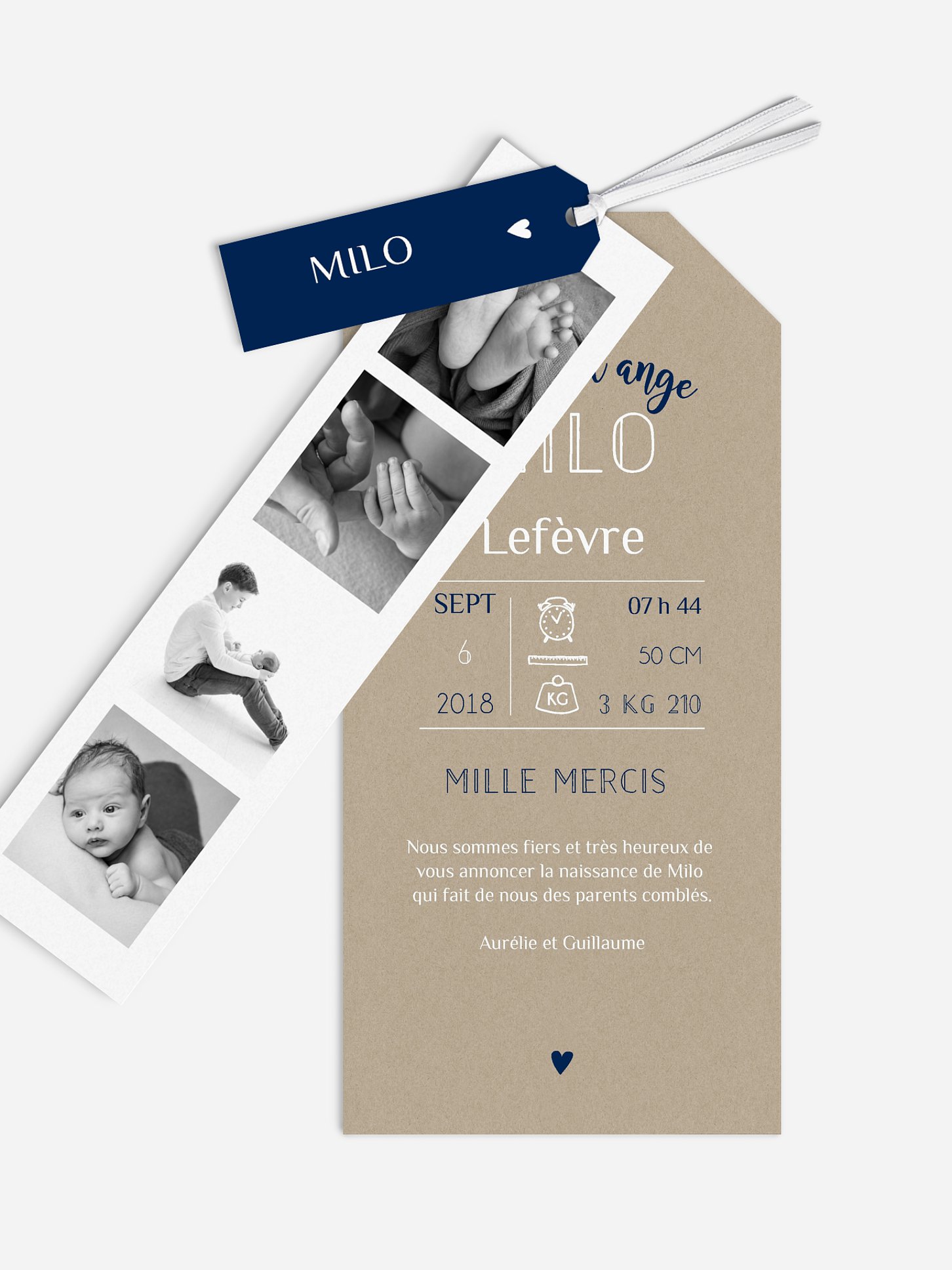 Faire-part naissance Pictos vintage