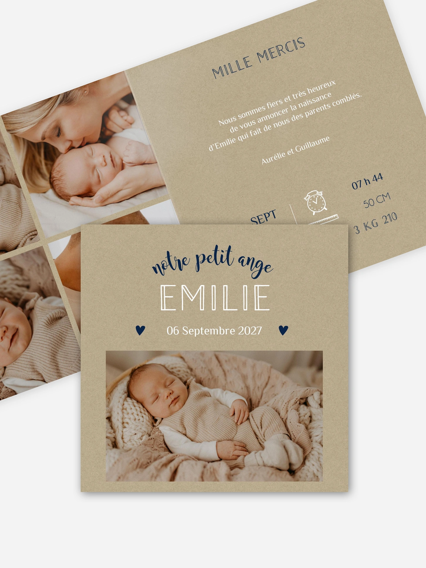 Faire-part naissance Pictos vintage