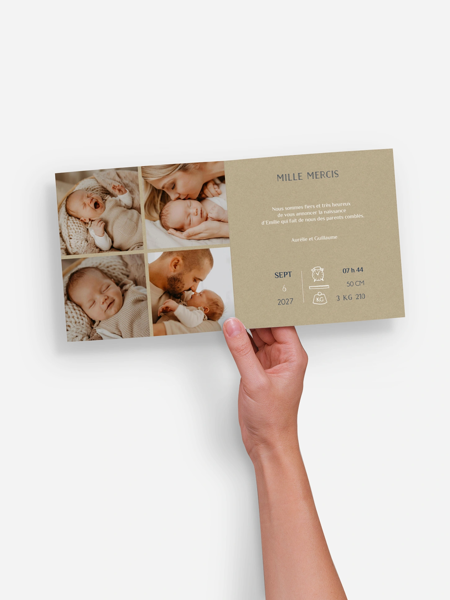 Faire-part naissance Pictos vintage