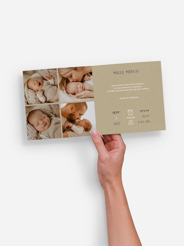 Faire-part naissance Pictos vintage