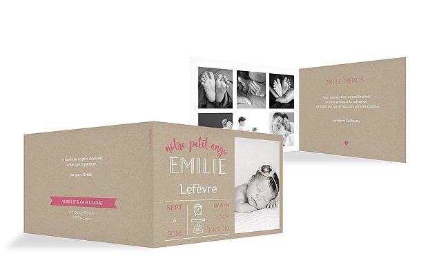 Faire-part naissance Pictos vintage