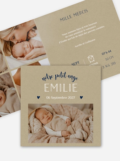 Faire-part naissance Pictos vintage