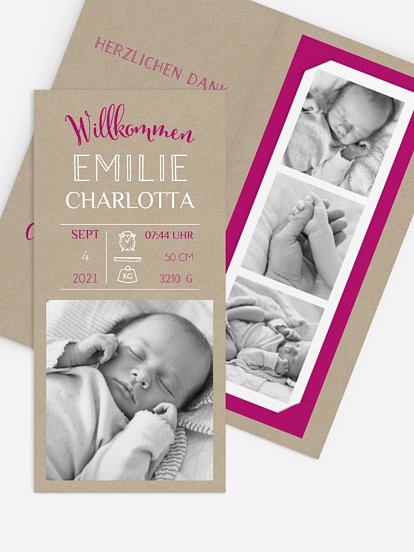 Geburtskarte Steckbrief