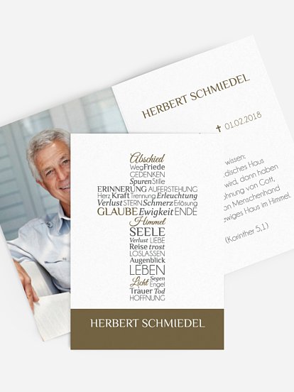 Sterbebild Wortkreuz