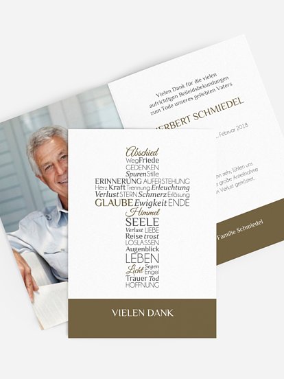 Trauerdanksagung Wortkreuz