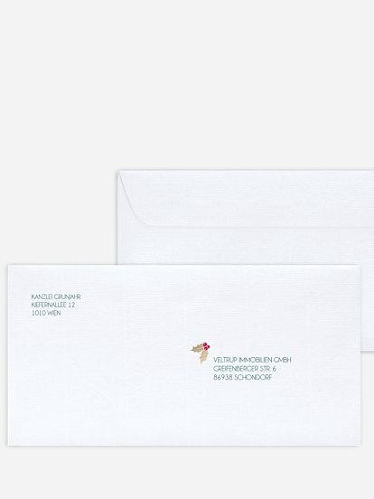 Bedruckte Umschläge geschäftl. Weihnachten Edle Weihnacht