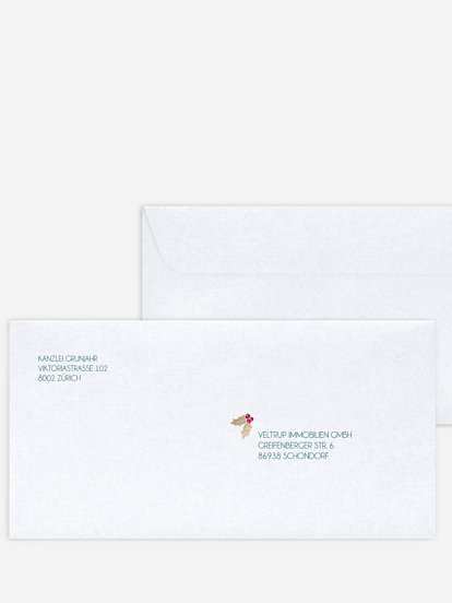 Bedruckte Umschläge geschäftl. Weihnachten Edle Weihnacht