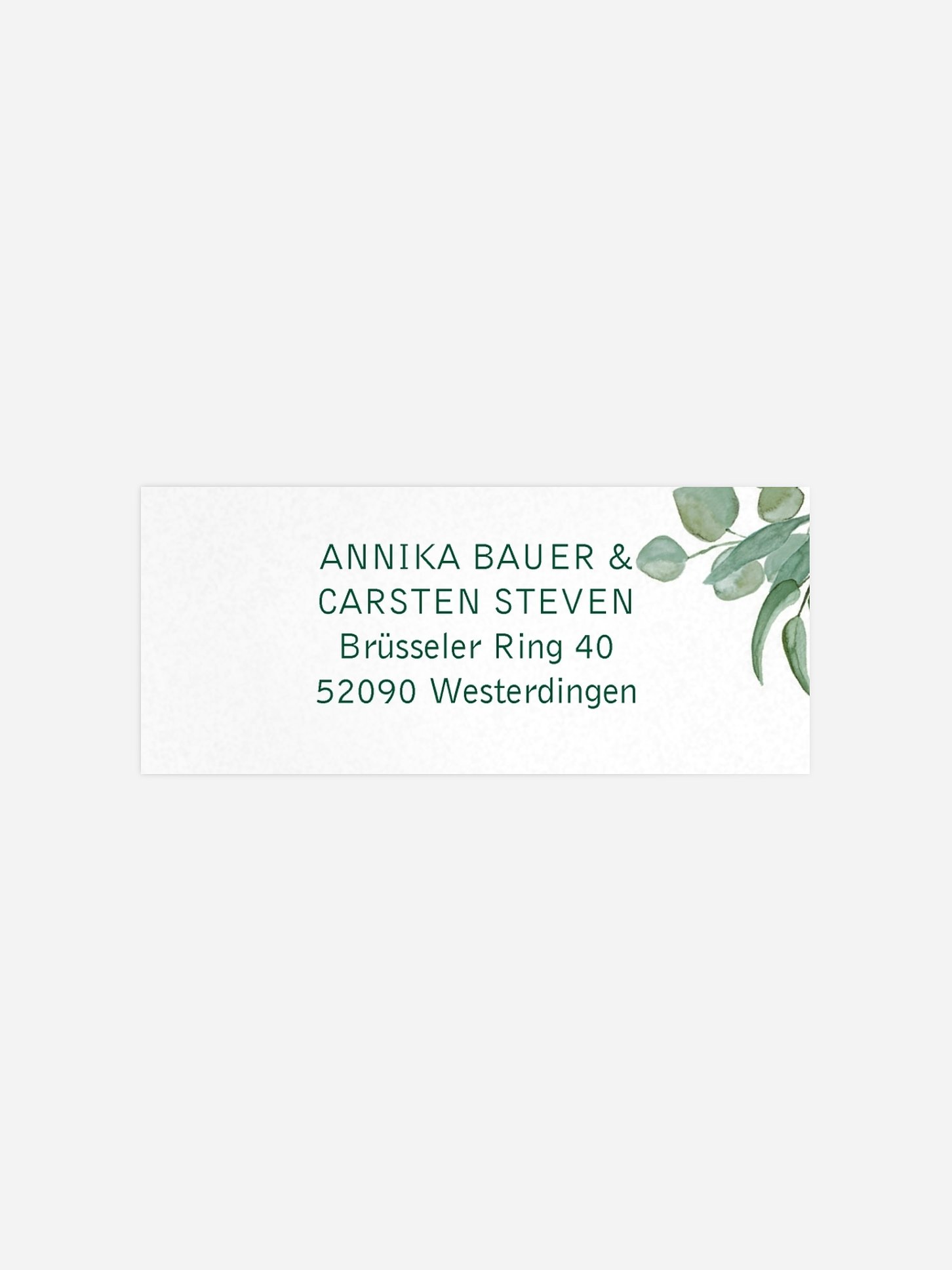 Absenderaufkleber Hochzeit Eucalyptus