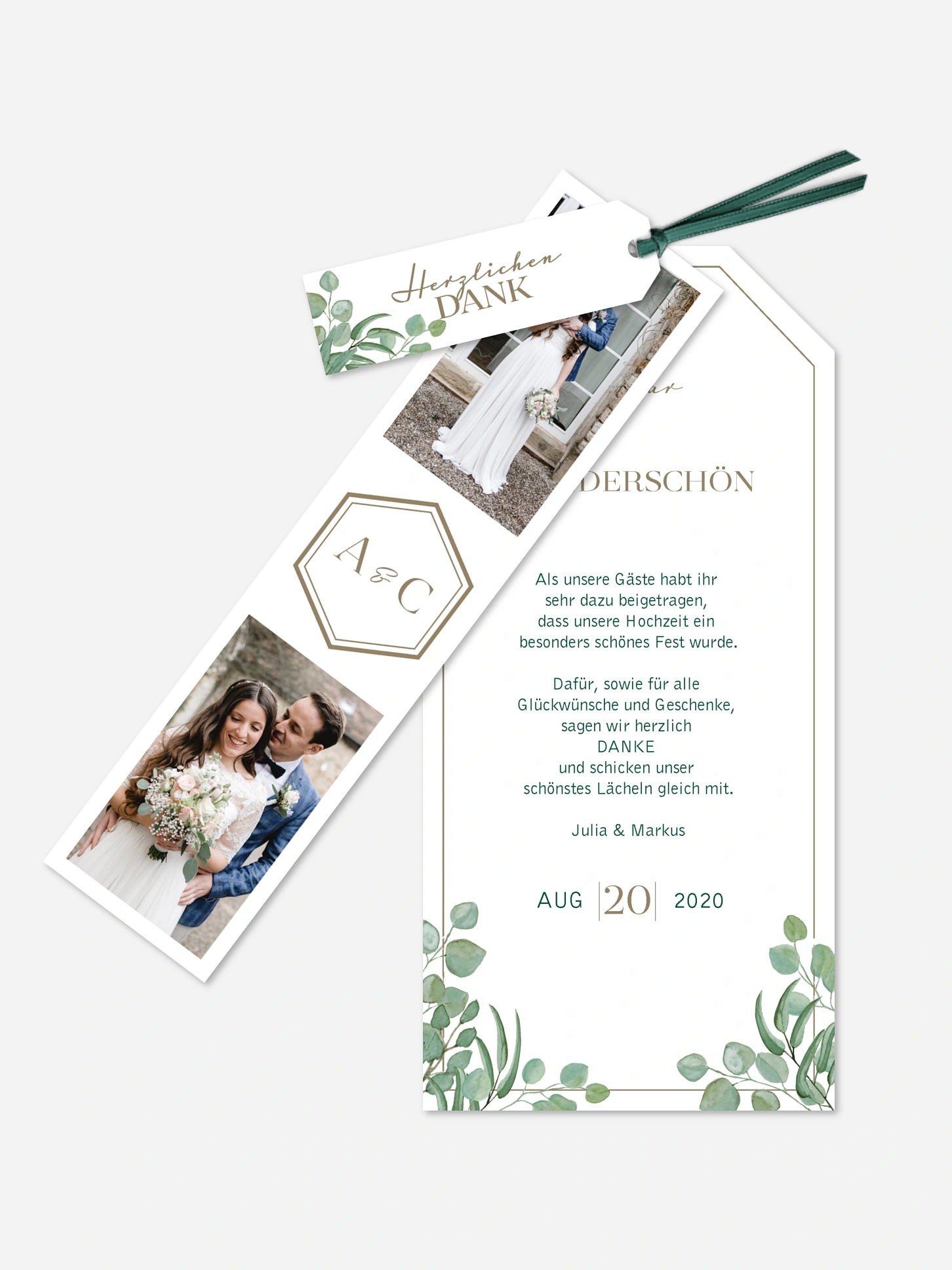Dankeskarte Hochzeit Eucalyptus