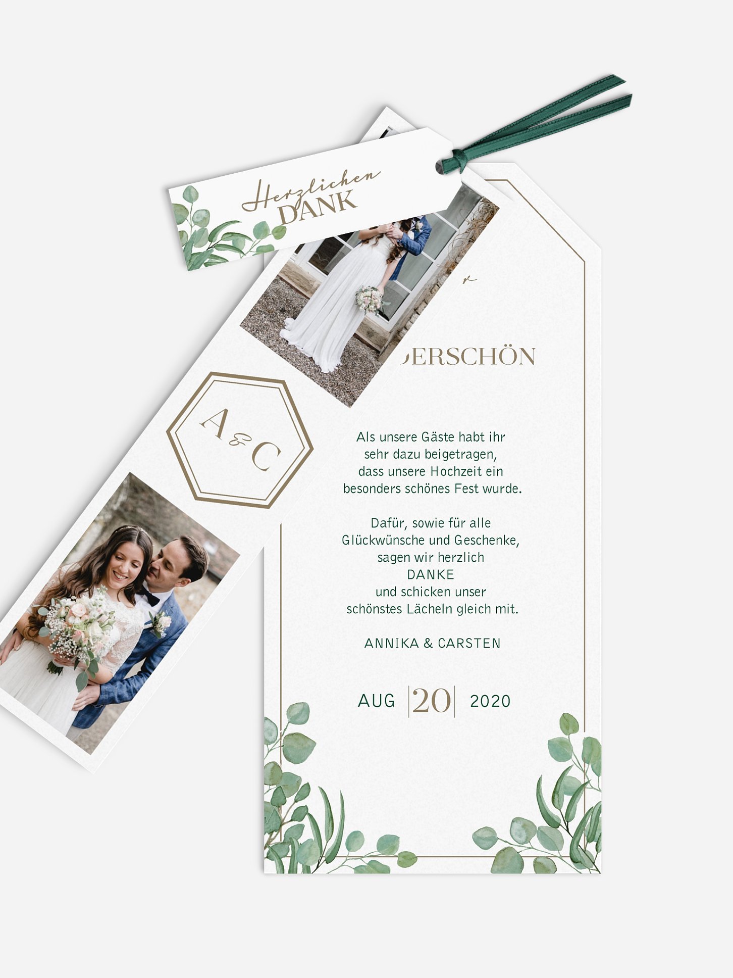 Dankeskarte Hochzeit Eucalyptus