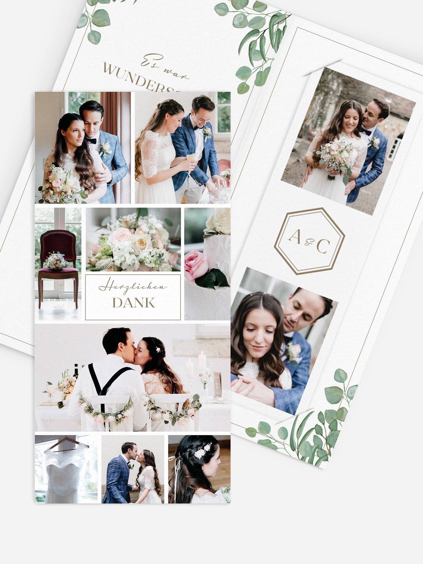 Dankeskarte Hochzeit Eucalyptus