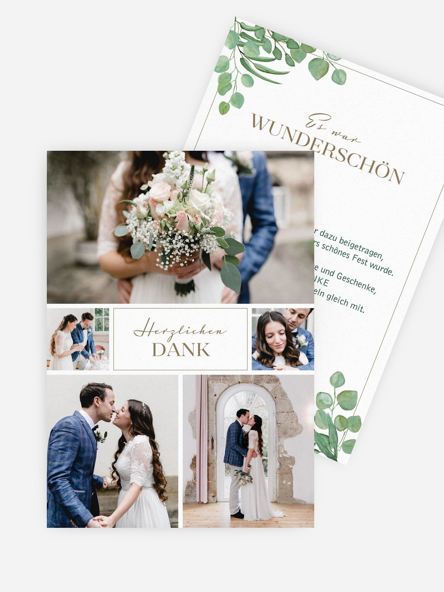 Dankeskarte Hochzeit Eucalyptus