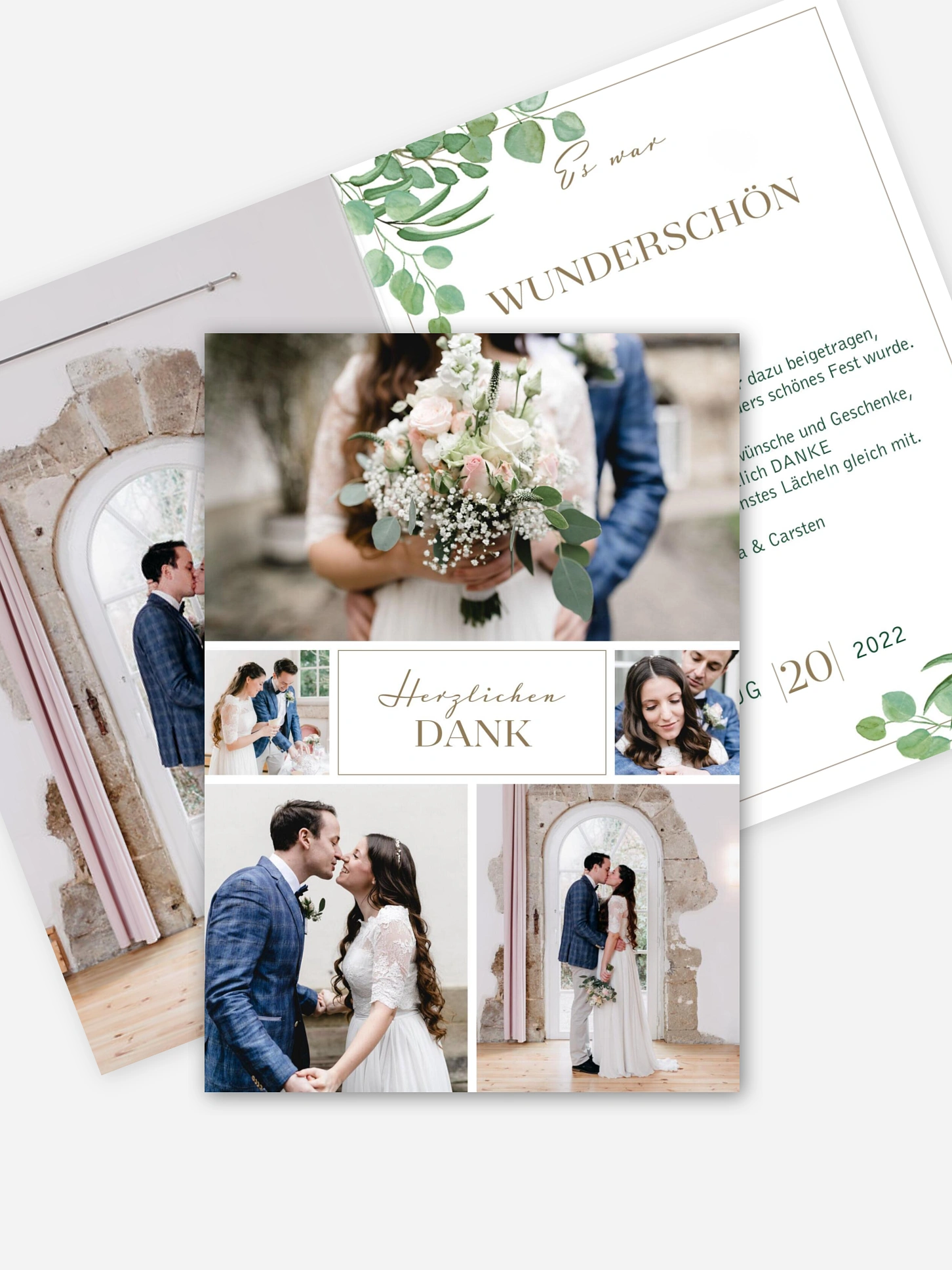 Dankeskarte Hochzeit Eucalyptus
