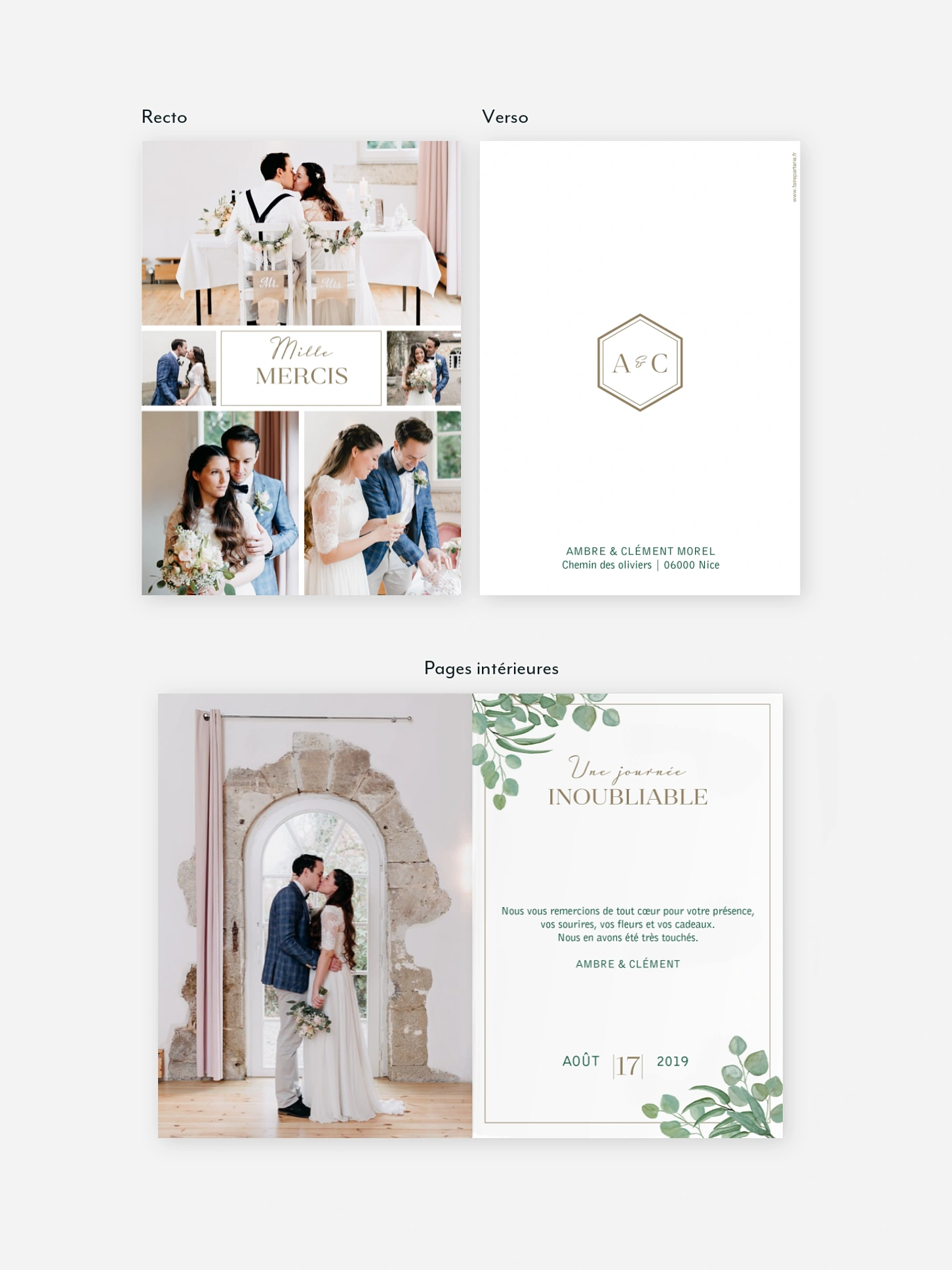 Carte de remerciements Eucalyptus