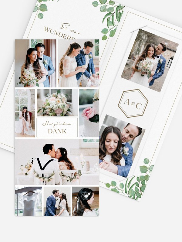Dankeskarte Hochzeit Eucalyptus