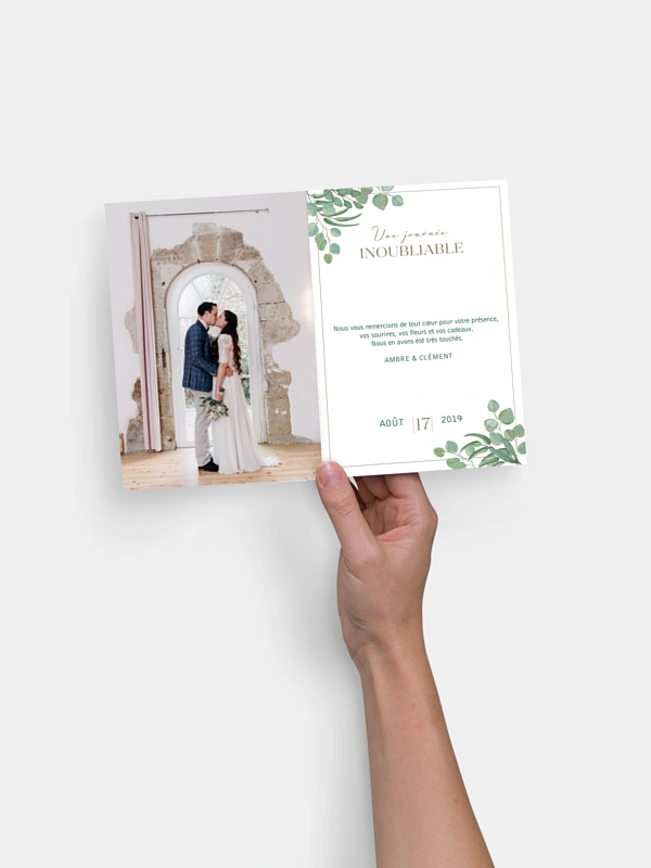 Carte de remerciements Eucalyptus