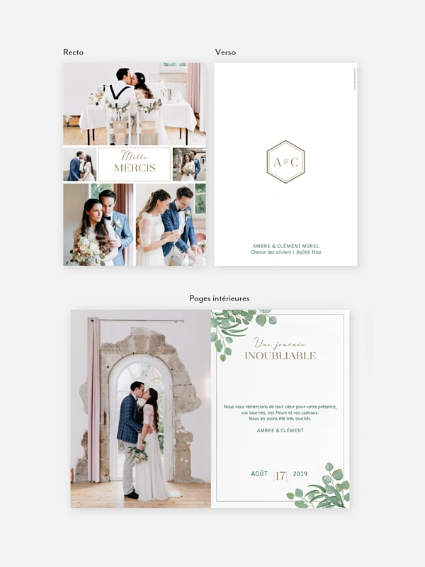 Carte de remerciements Eucalyptus