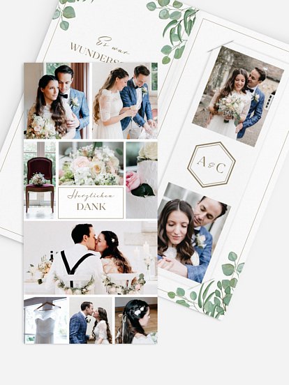 Dankeskarte Hochzeit Eucalyptus