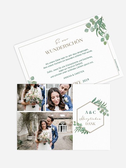 Dankeskarte Hochzeit Eucalyptus