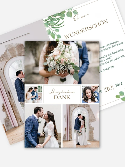 Dankeskarte Hochzeit Eucalyptus