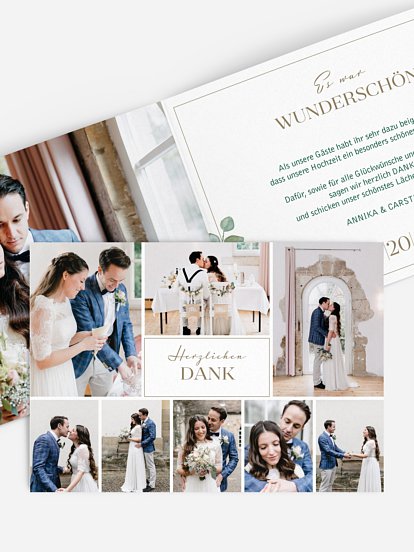 Dankeskarte Hochzeit Eucalyptus
