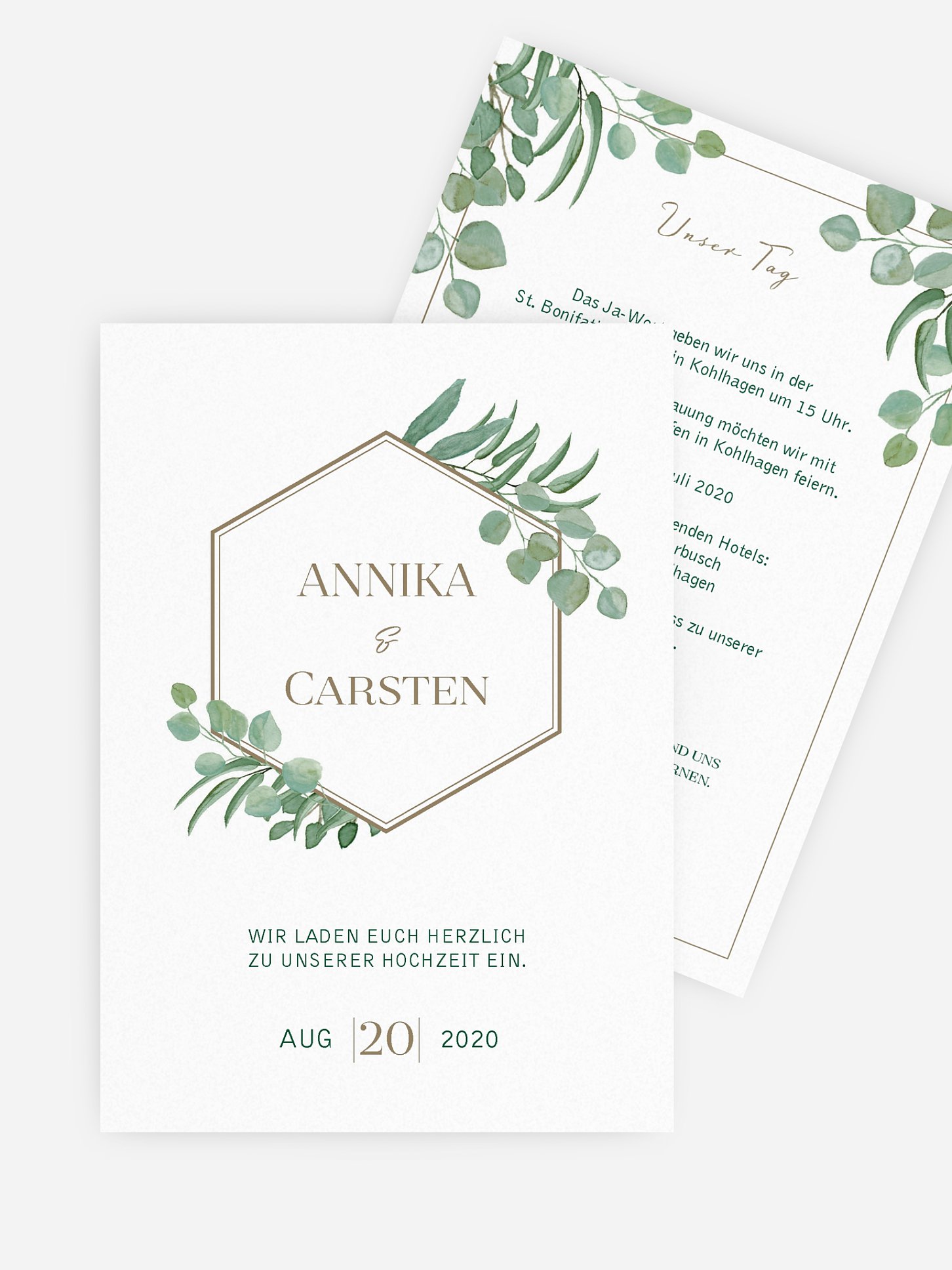 Hochzeitseinladung Eucalyptus