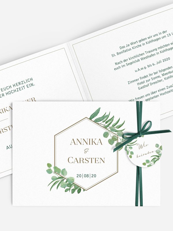 Hochzeitseinladung Eucalyptus