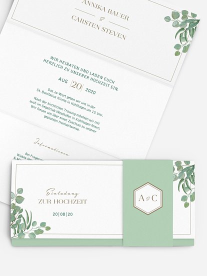 Hochzeitseinladung Eucalyptus