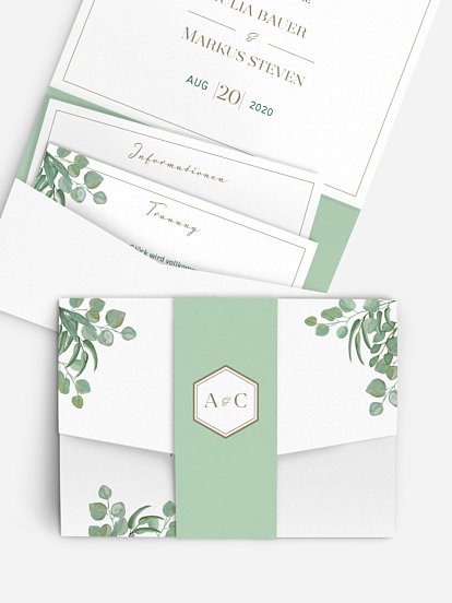 Hochzeitseinladung Eucalyptus