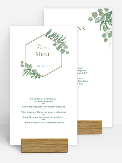 Menu mariage Eucalyptus
