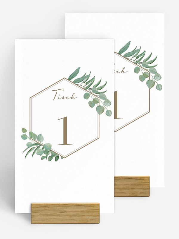 Tischnummer Eucalyptus