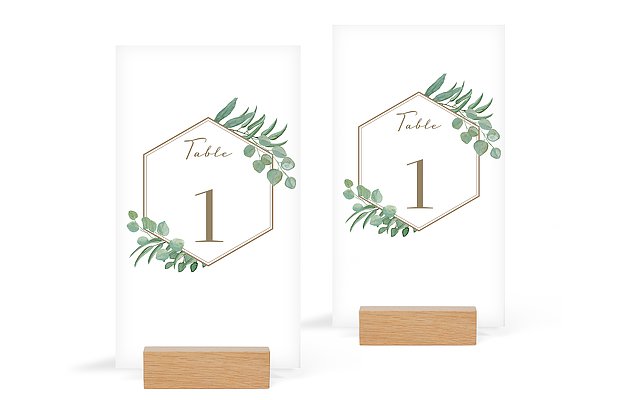 Numéro de table mariage Eucalyptus