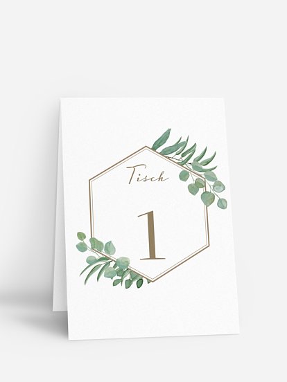 Tischnummer Eucalyptus