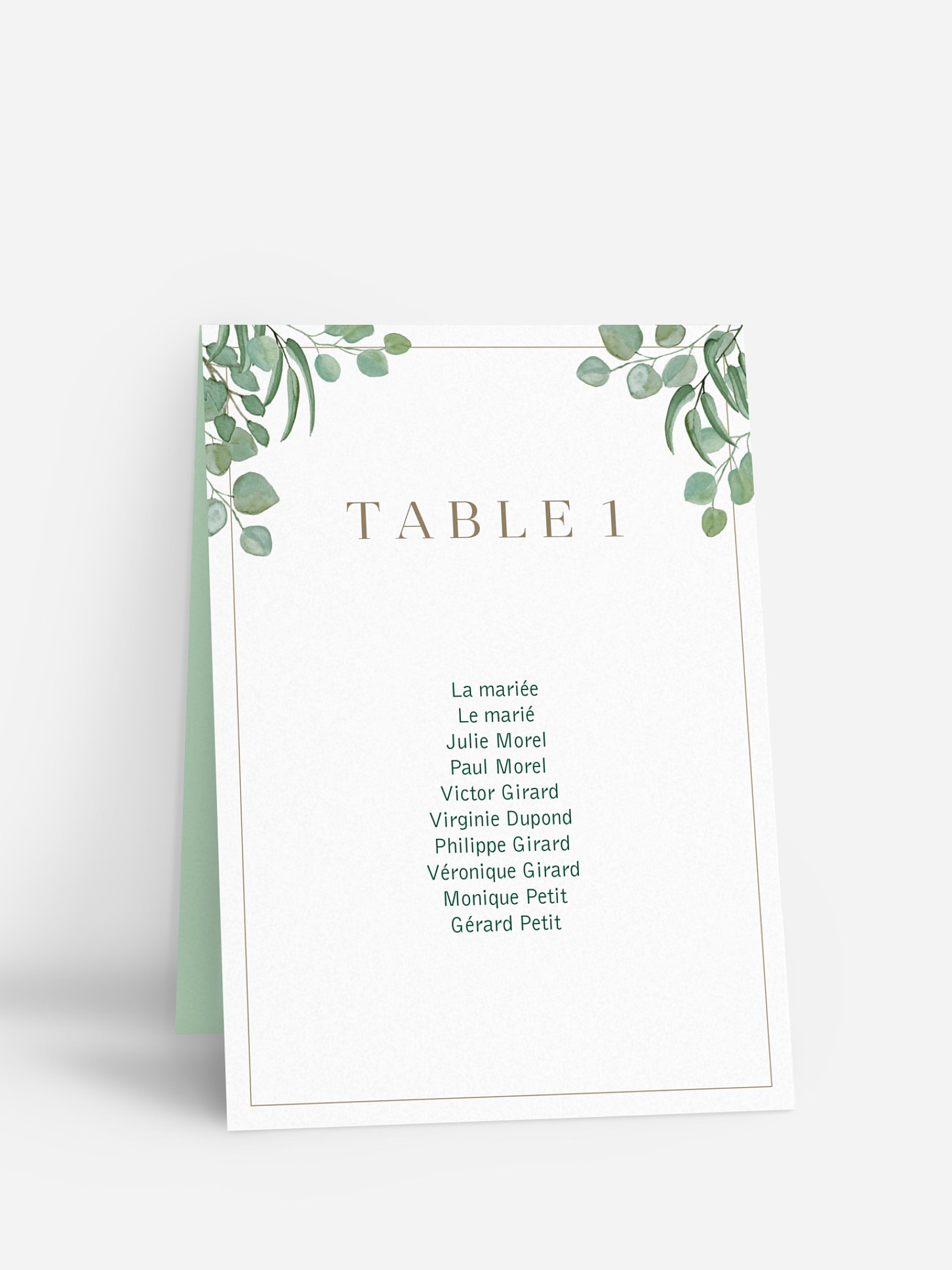 Nom de table mariage Eucalyptus