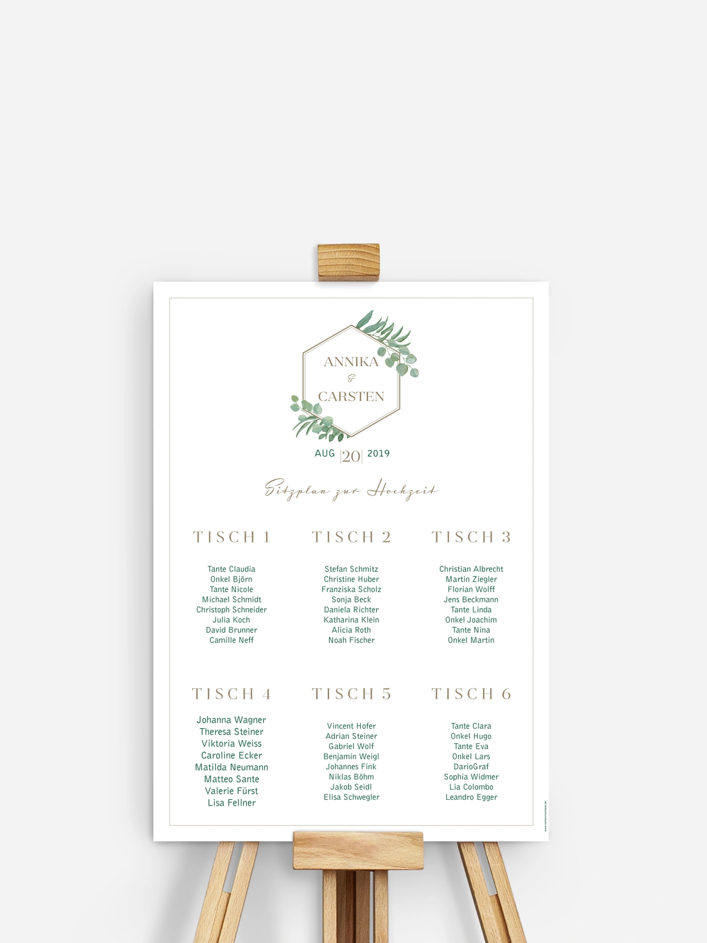 Sitzplan Plakat Eucalyptus