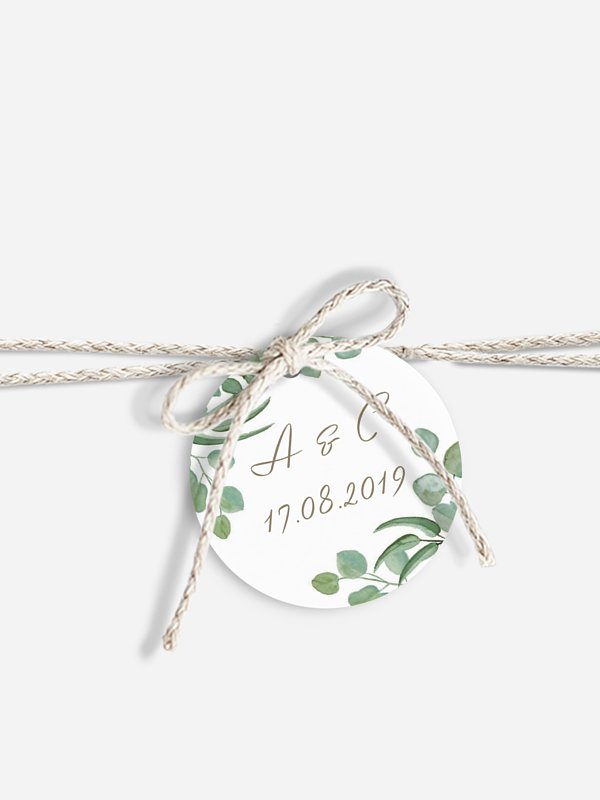 Étiquette avec ruban Eucalyptus