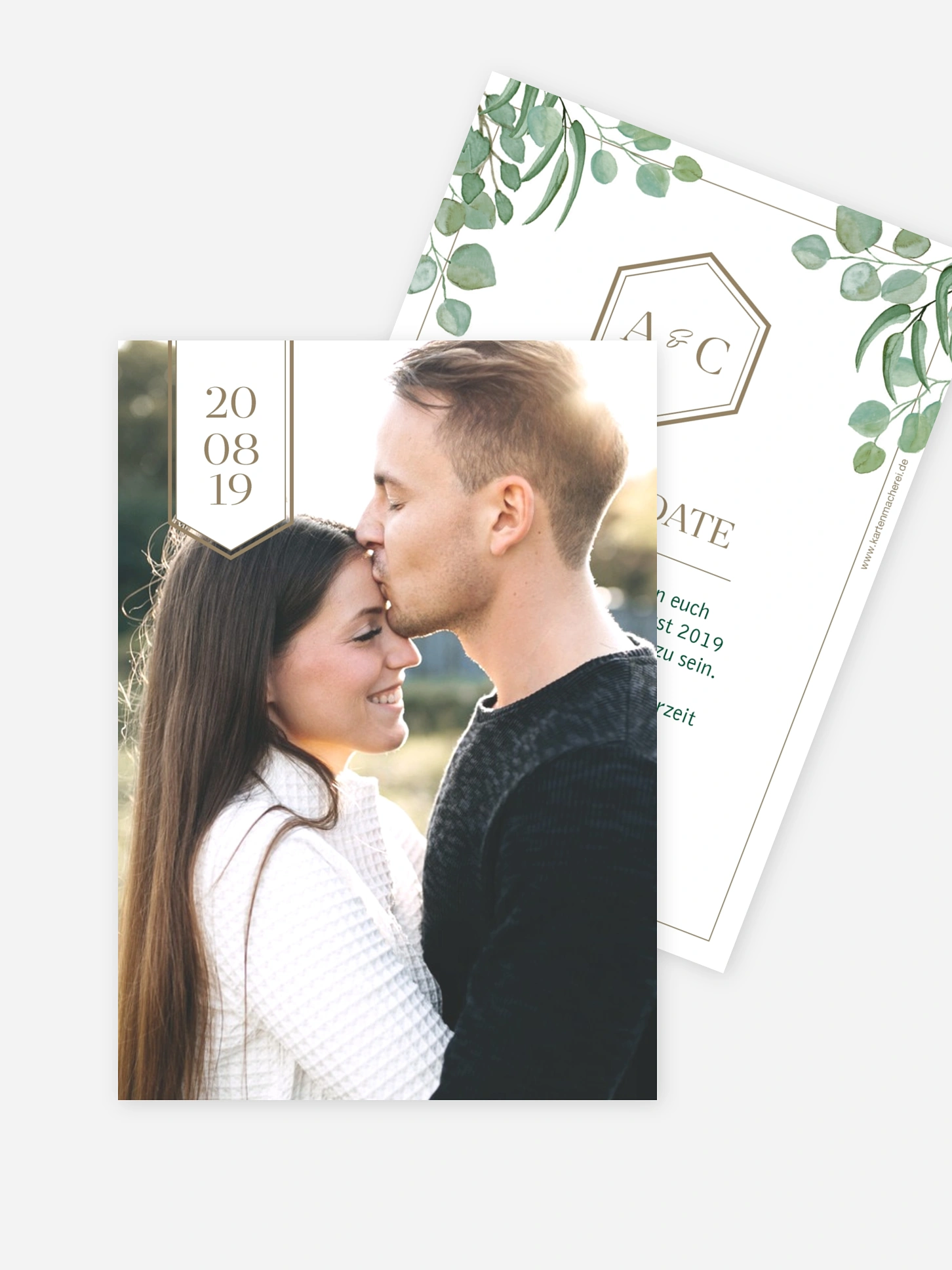 Save-the-Date Karte Eucalyptus