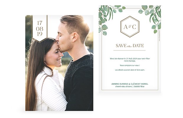 Save the date Eucalyptus