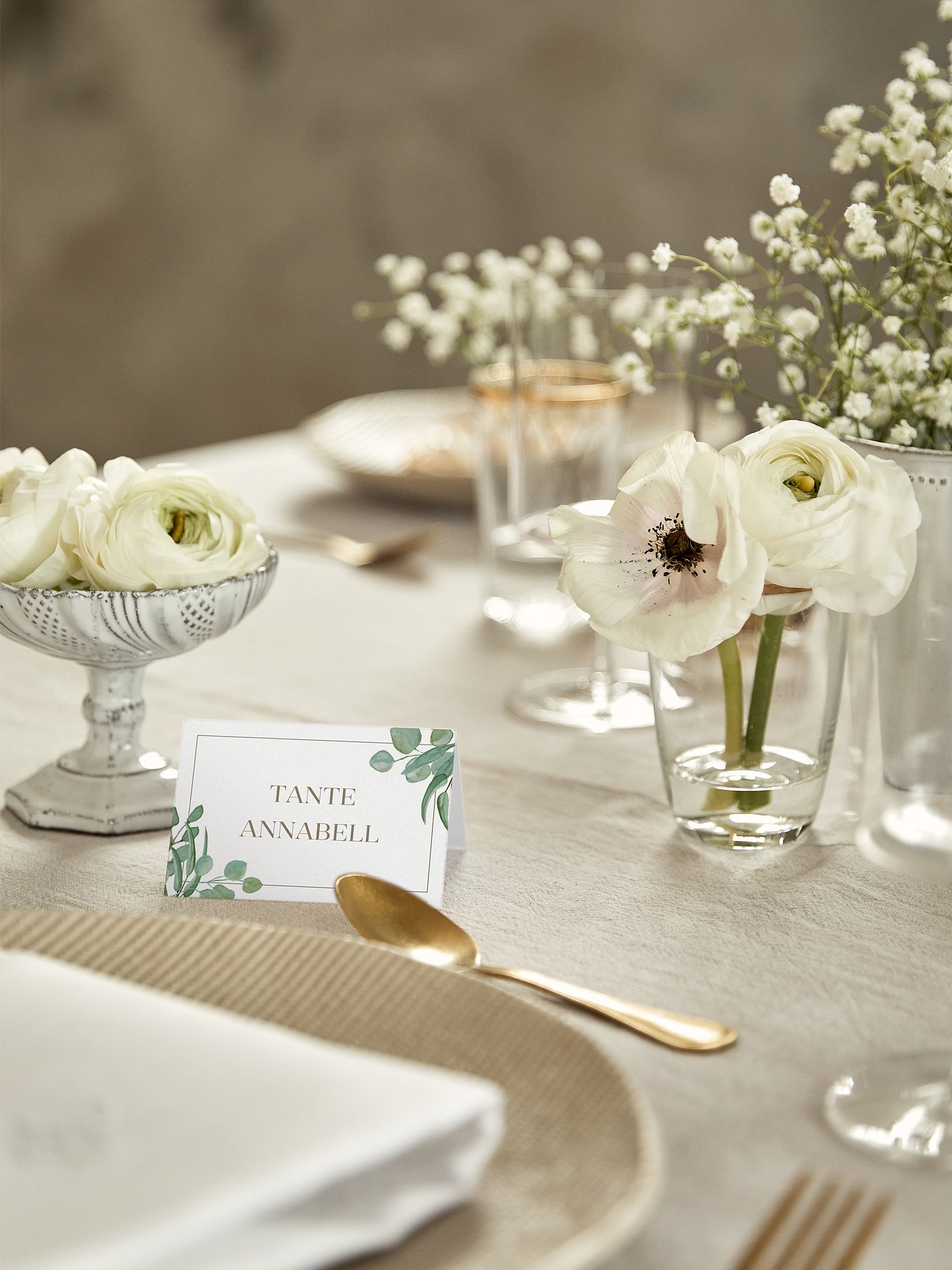 Tischkarte Hochzeit Eucalyptus